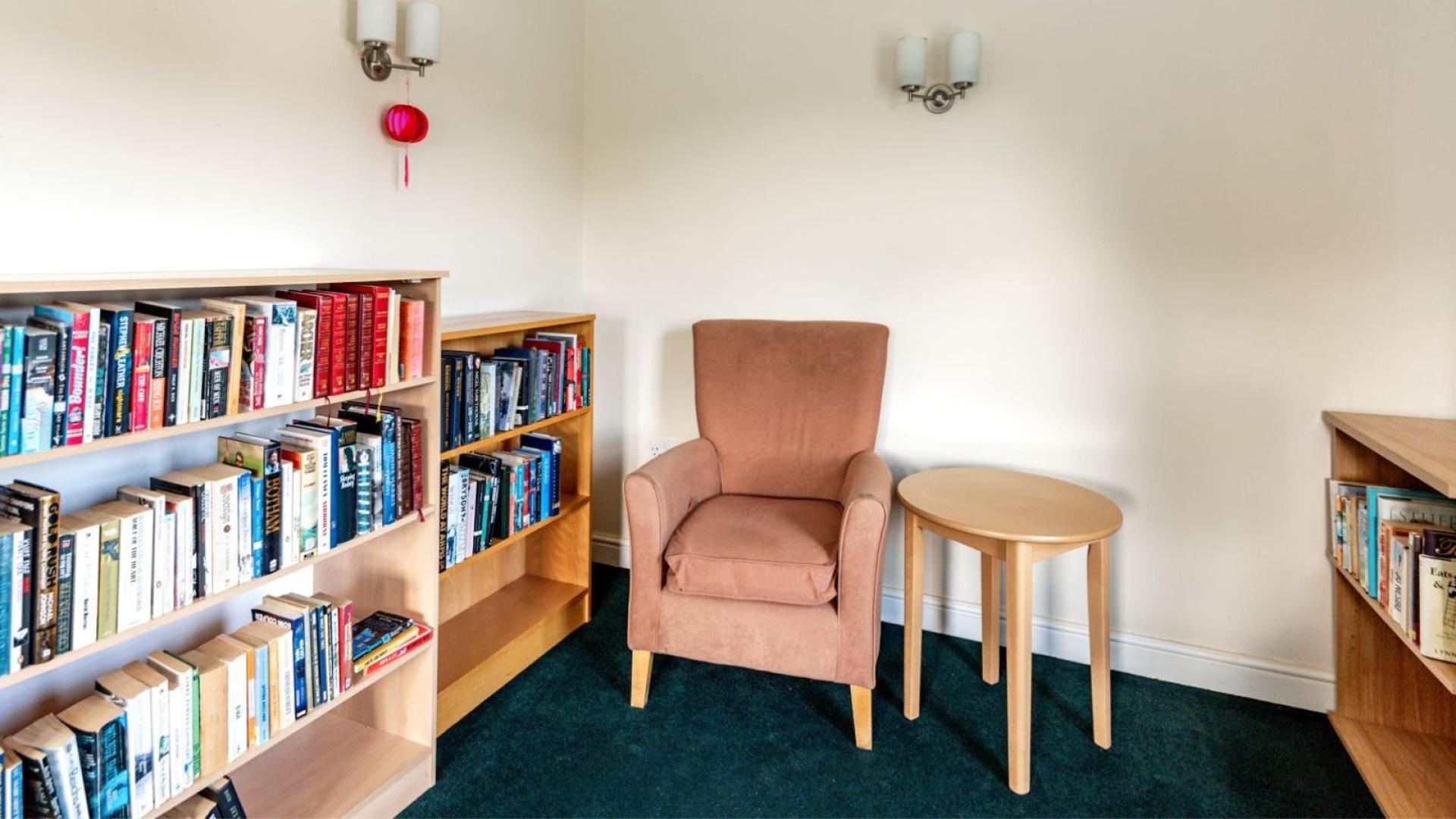 Library at Thornton Hall and Lodge Care Home in Liverpool
